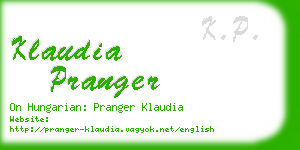 klaudia pranger business card